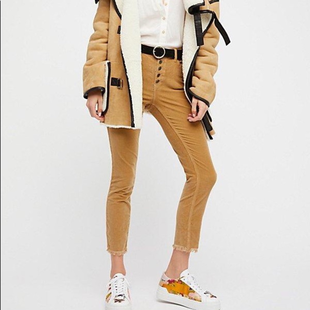 Free People Regan Raw Jean Cord in Mustard